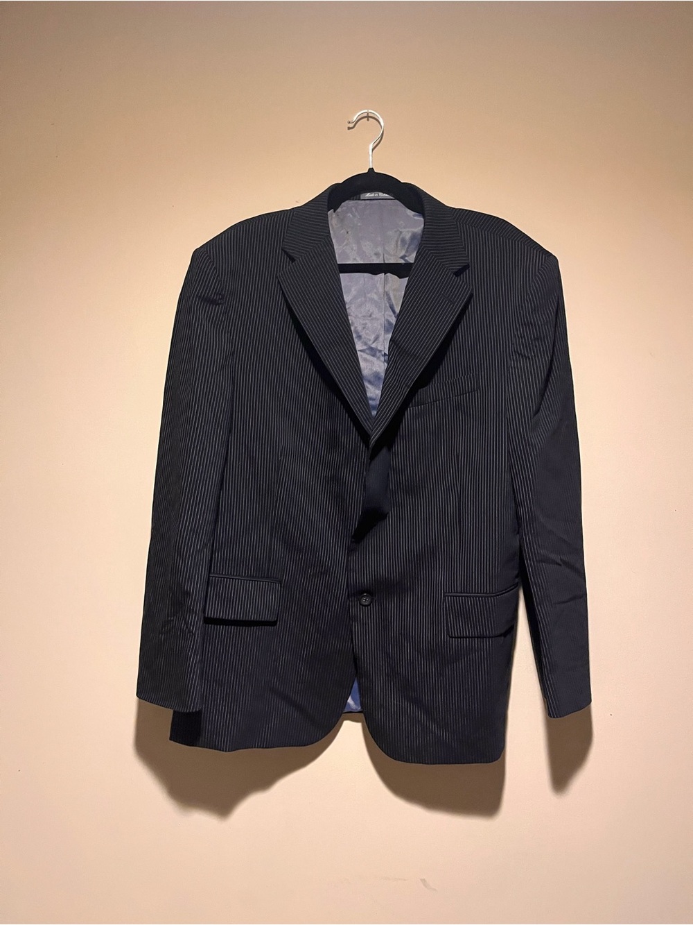 Oscar de la Renta Navy Pinstripe Blazer